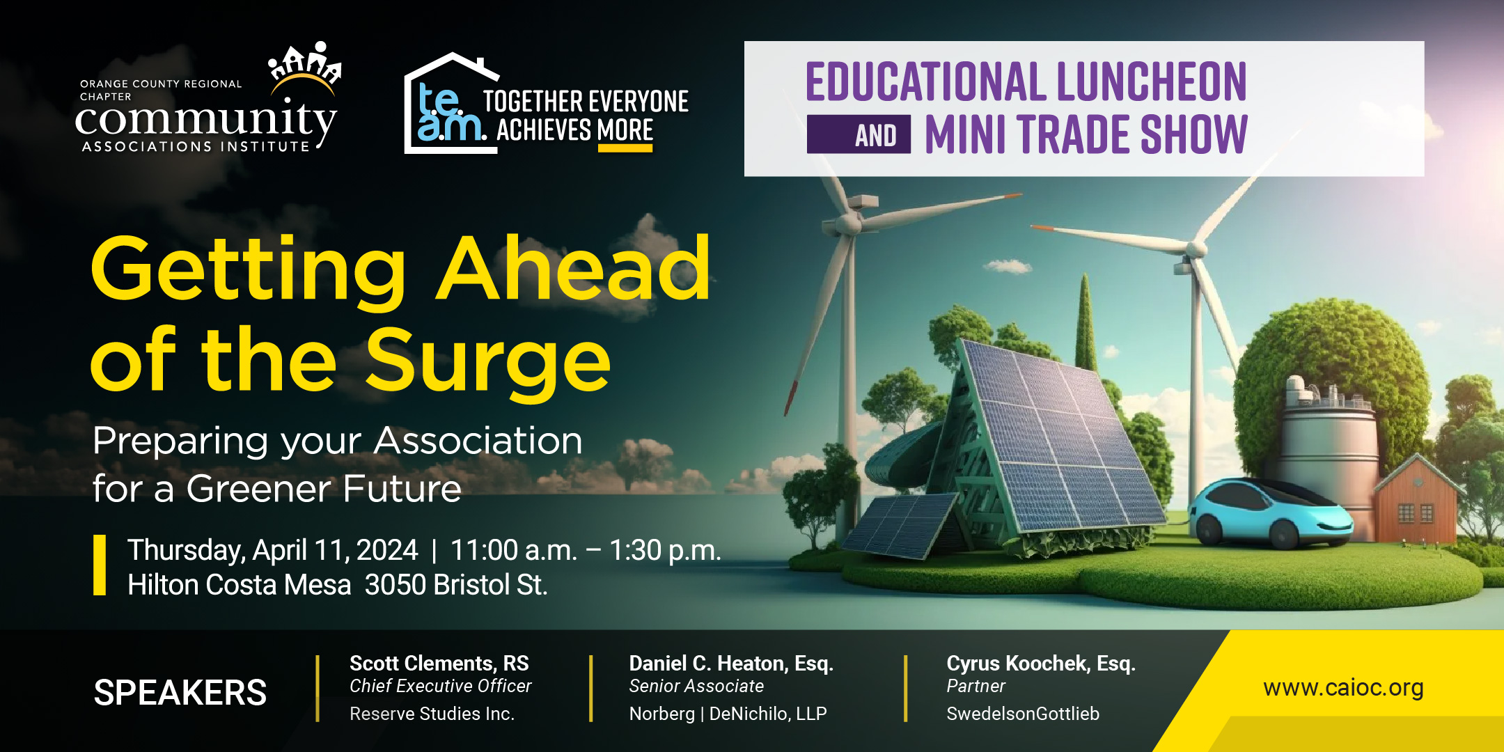 April Educational Luncheon Getting Ahead of the Surge: Preparing your Association for a Greener Future