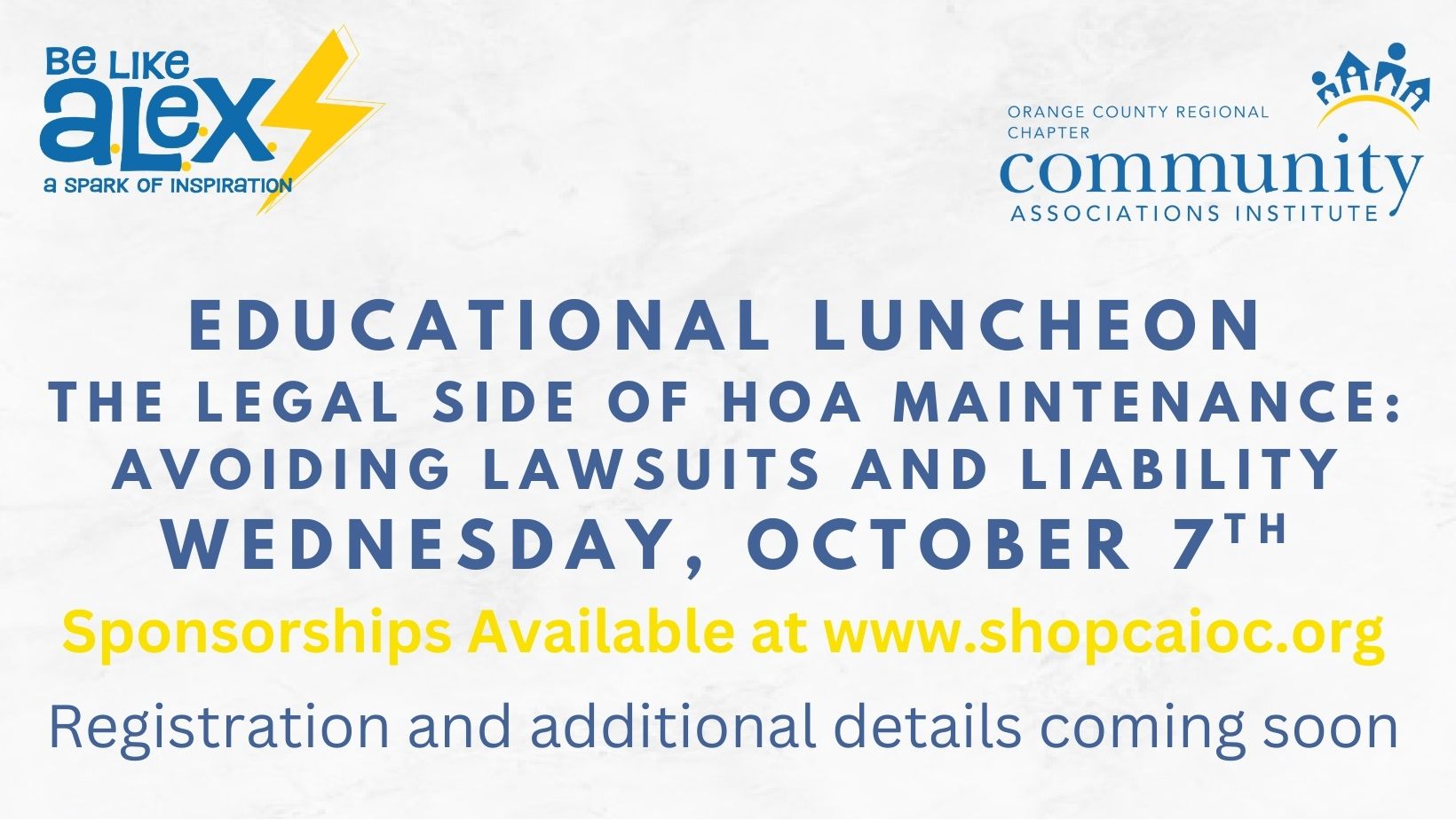 Educational Luncheon: The Legal Side of HOA Maintenance: Avoiding Lawsuits and Liability