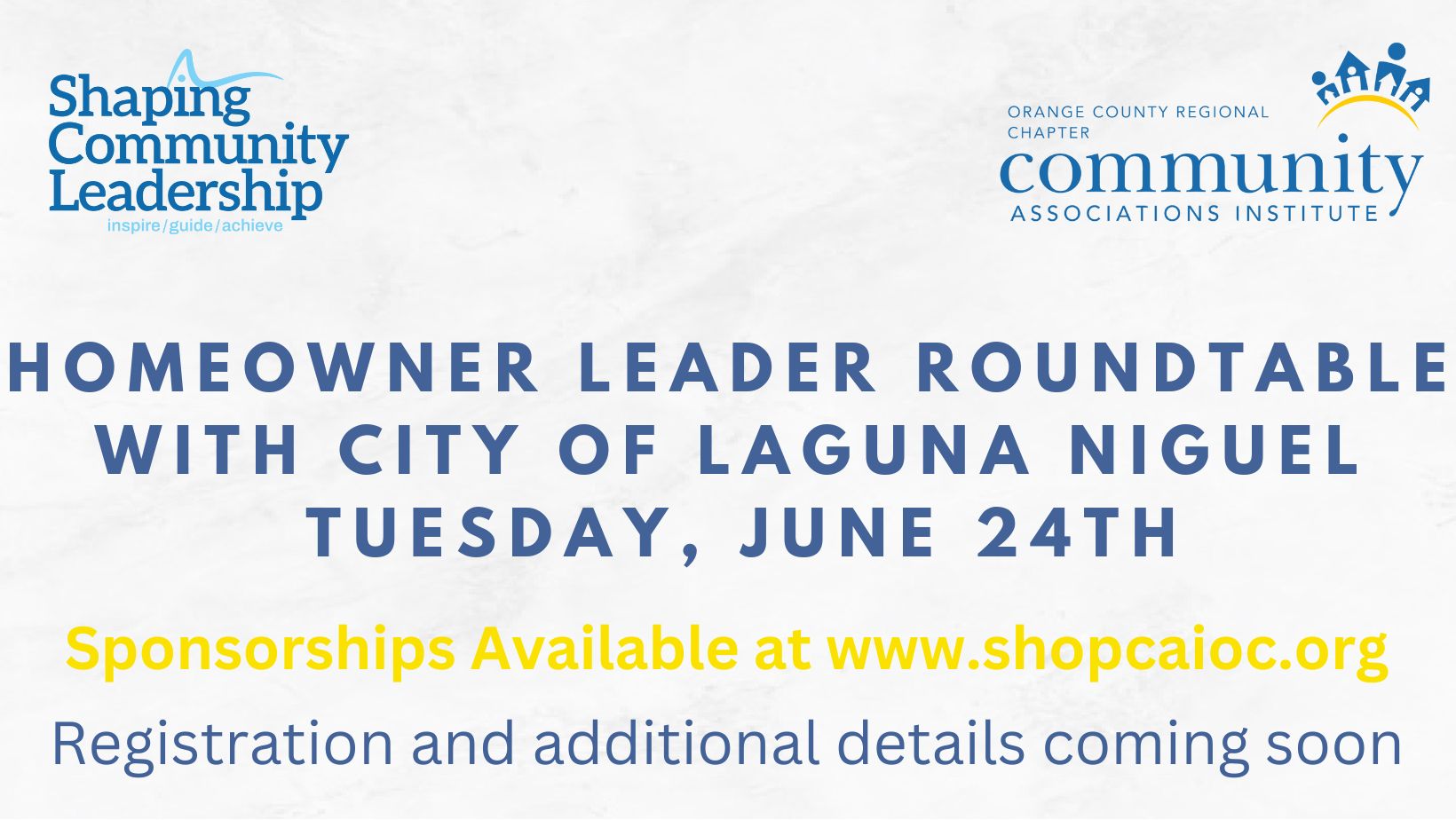 Homeowner Leader Roundtable with City of Laguna Niguel