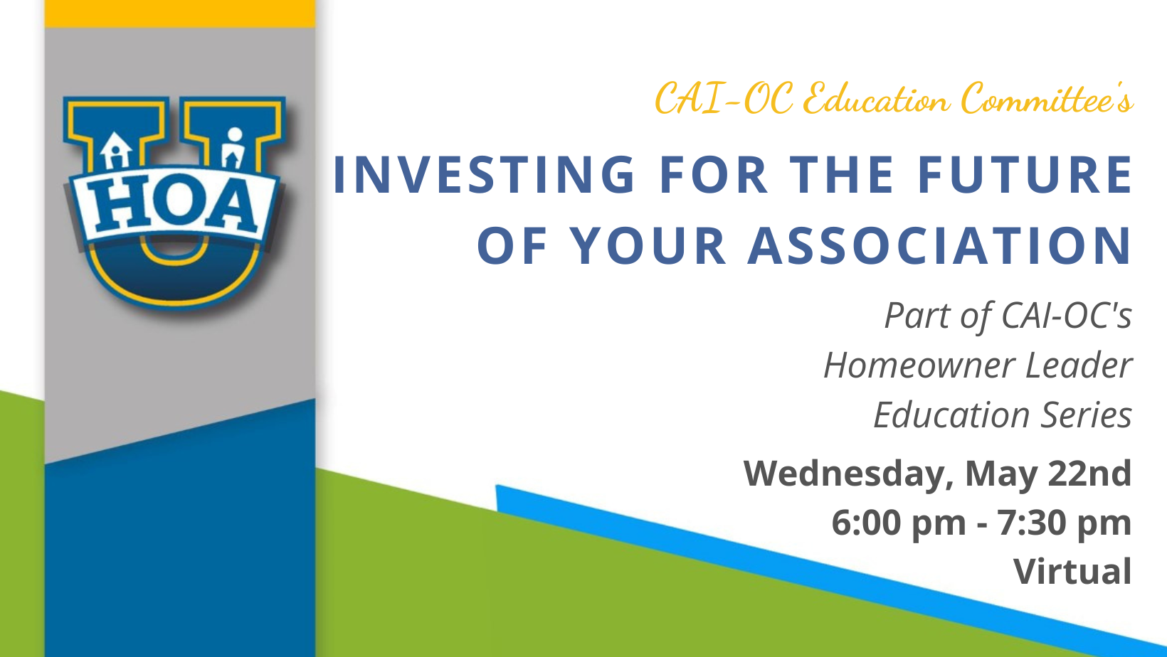 HOA U - Investing for the Future of Your Association